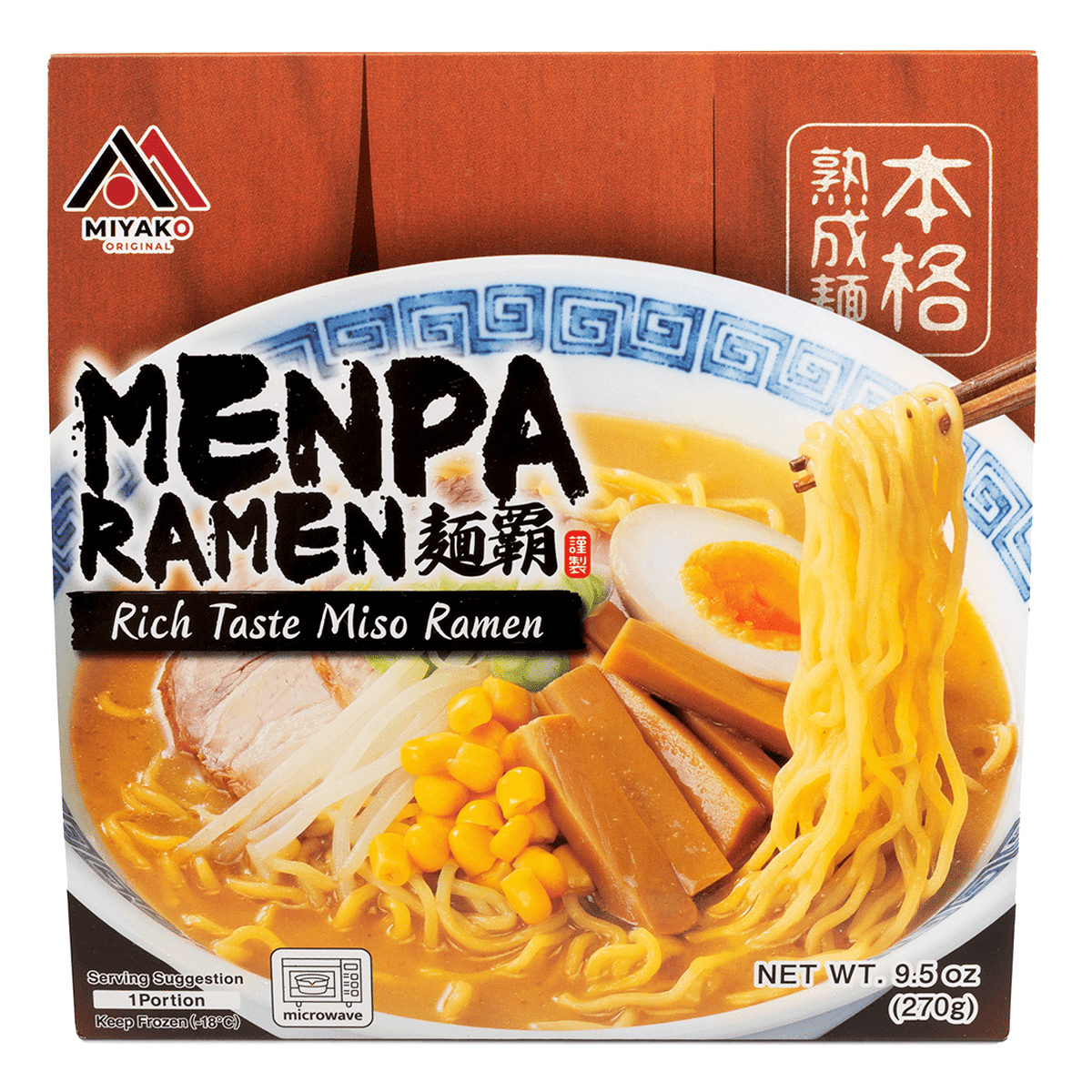 Miyako Menpa Rich Taste Miso Ramen Frozen 9.5 oz