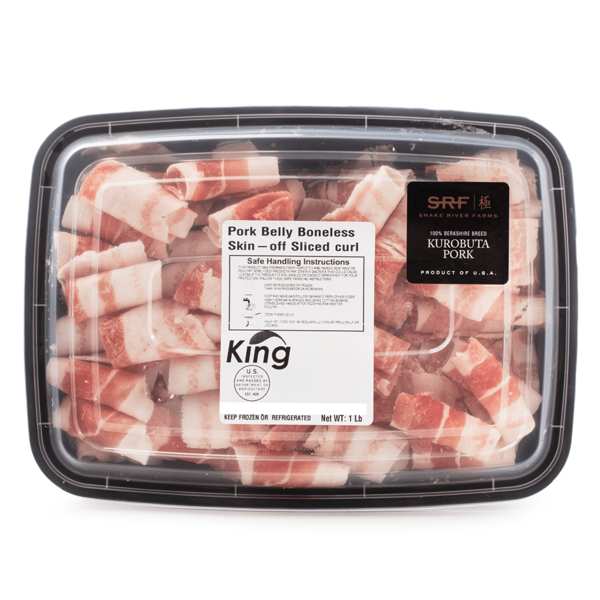 Berkshire Pork Belly, Skinless Roll, Frozen 1 lb