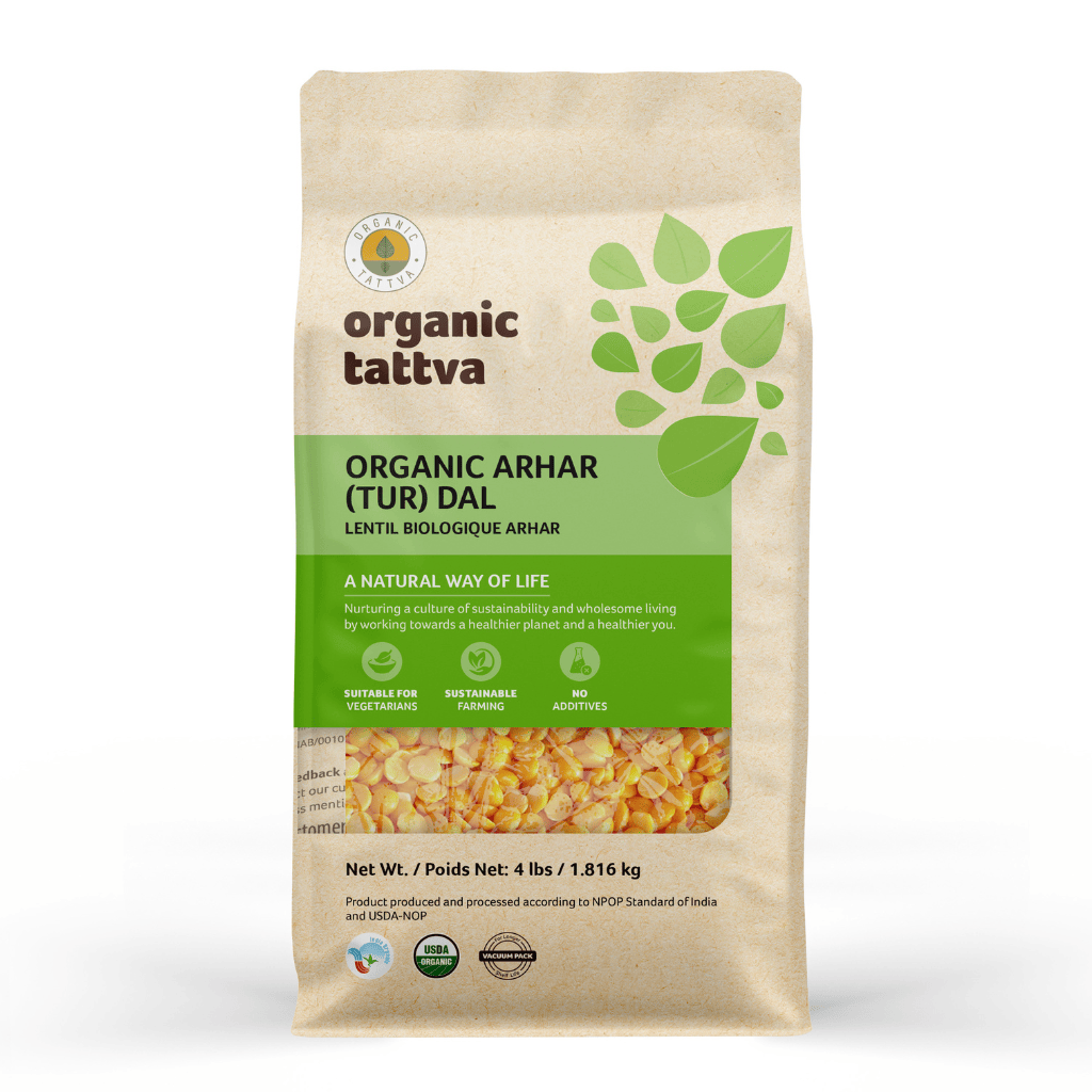 Organic Tattva Toor (Arhar) Dal | Pigeon Pea 4 磅