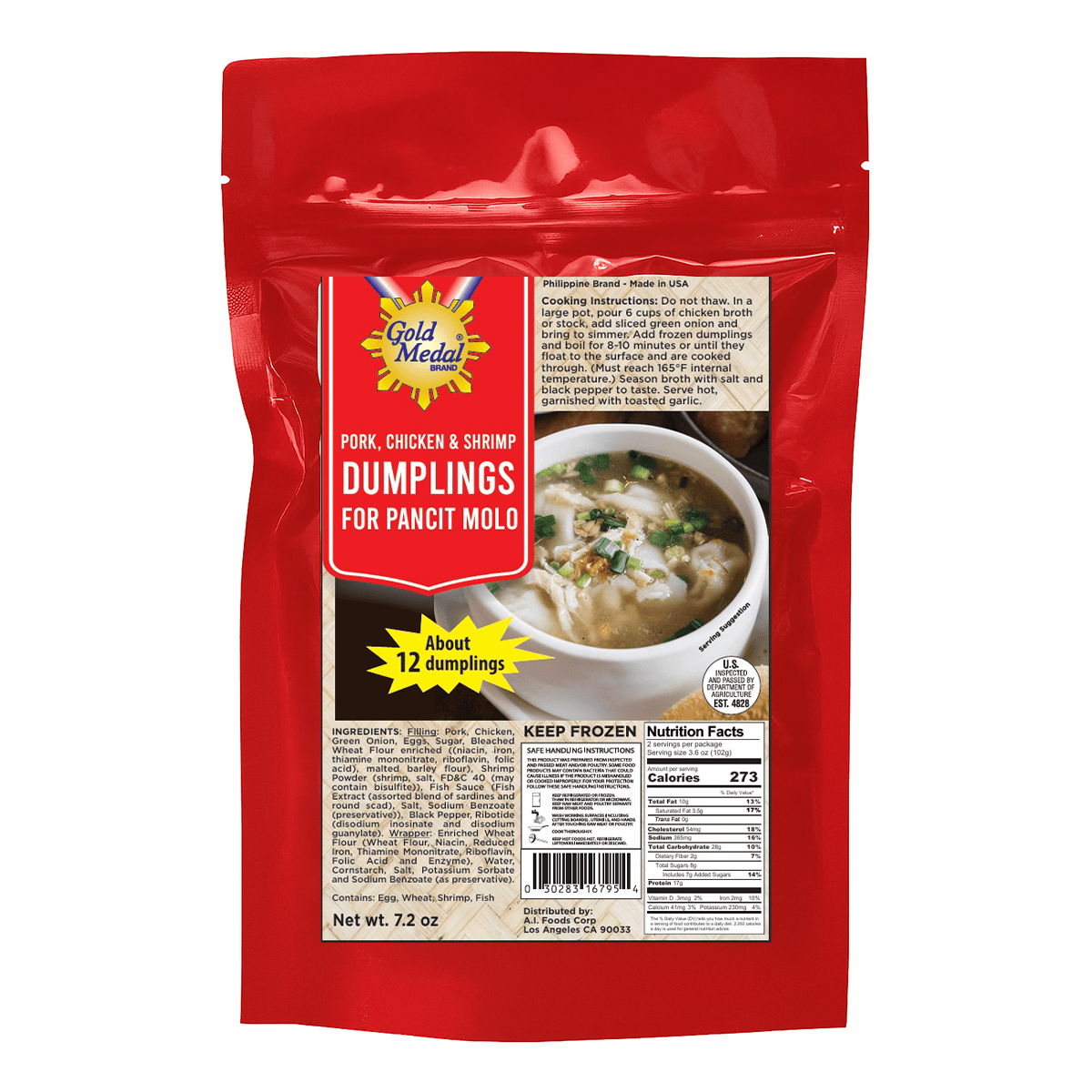 Gold Medal Pancit Molo Dumplings, Frozen 7.2-8 oz
