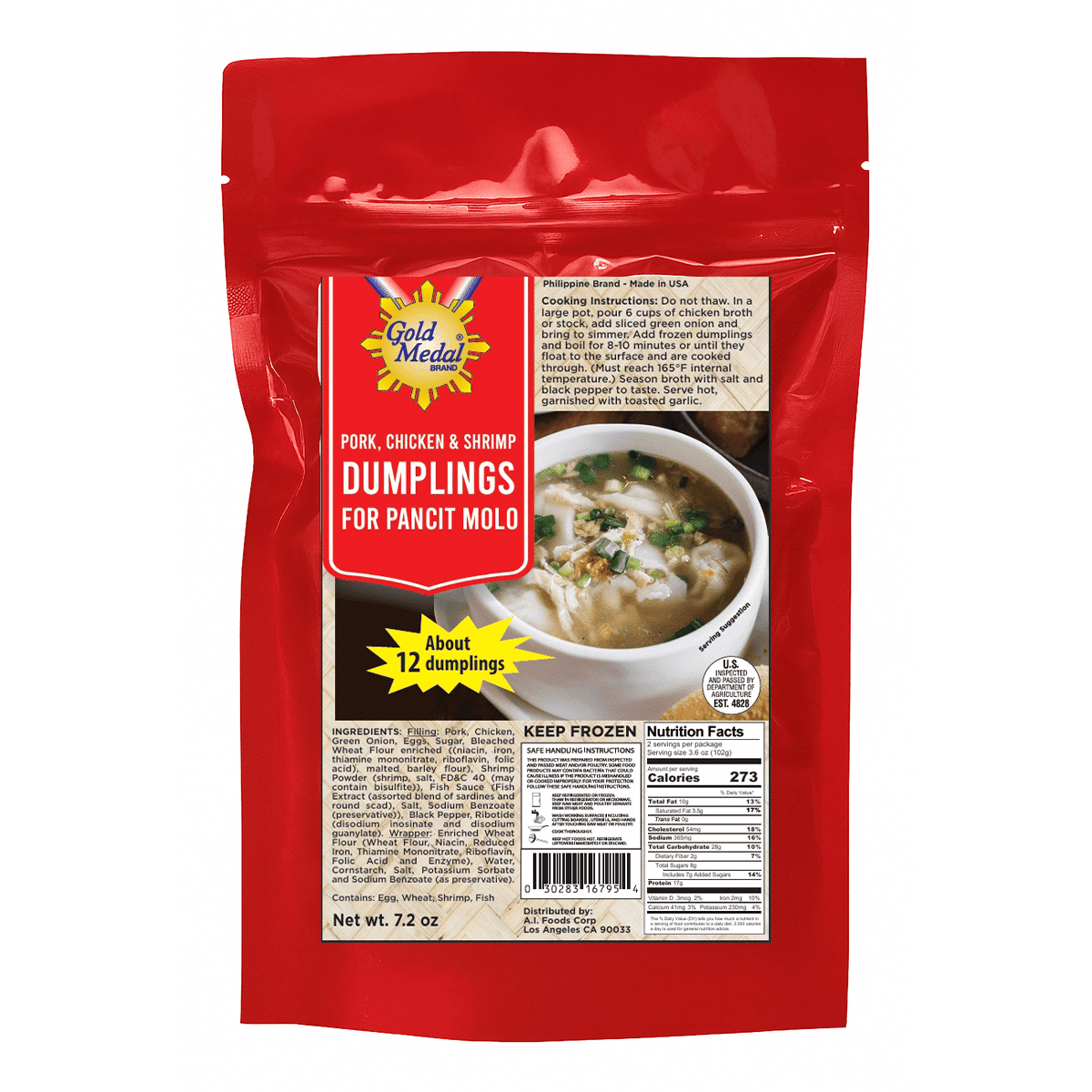 Gold Medal Pancit Molo Dumplings, Frozen 7.2-8 oz