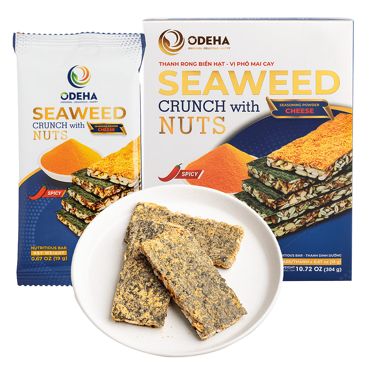 Odeha Seaweed Crunch With Nuts Spicy Cheese - 16 Bars 304 g