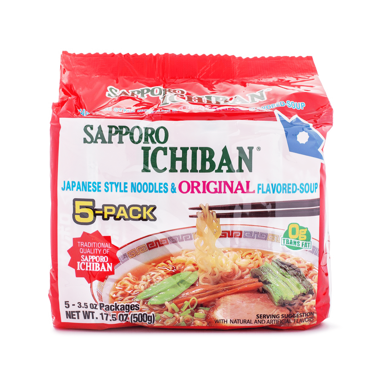 Sapporo Ichiban Instant Noodle, Original Flavor 5pk 17.5 oz*6 pack