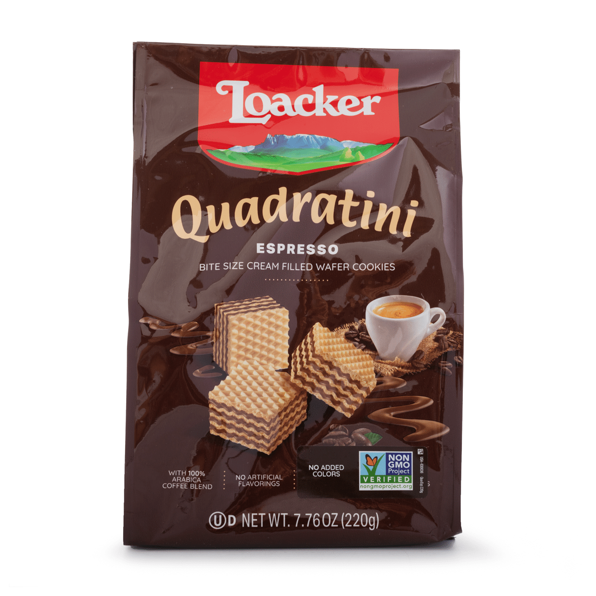 Biscoitos Wafer MordiBocadinhos Sabor Espresso Loacker Quadratini 220 grama(s)