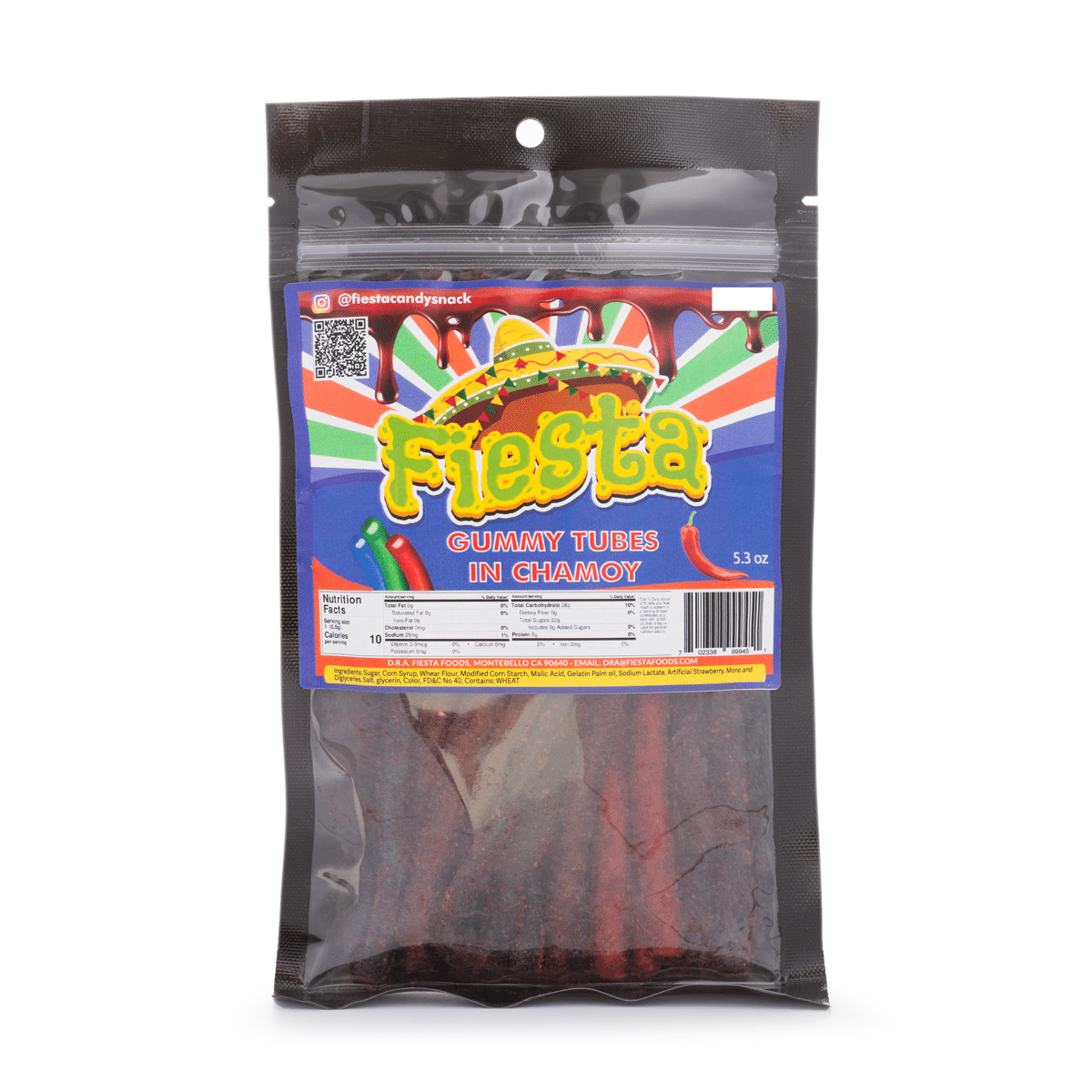 Fiesta Gummy Tubes in Chamoyソフトグミ 5.3 オンス