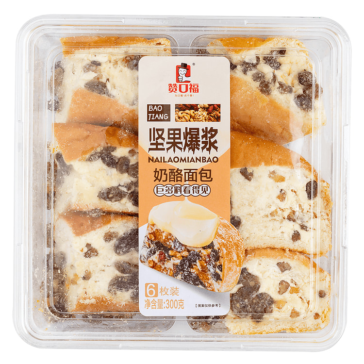 赞口福 坚果爆浆奶酪面包 300 克