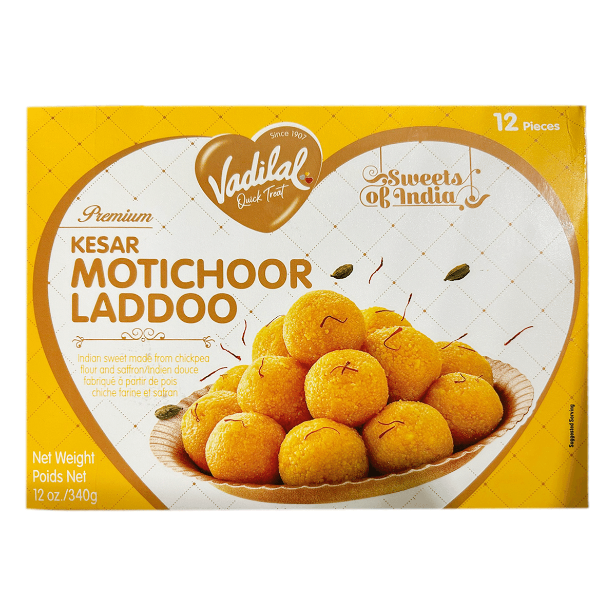 Vadilal Kesar Motichoor Ladoo, Frozen 340 g