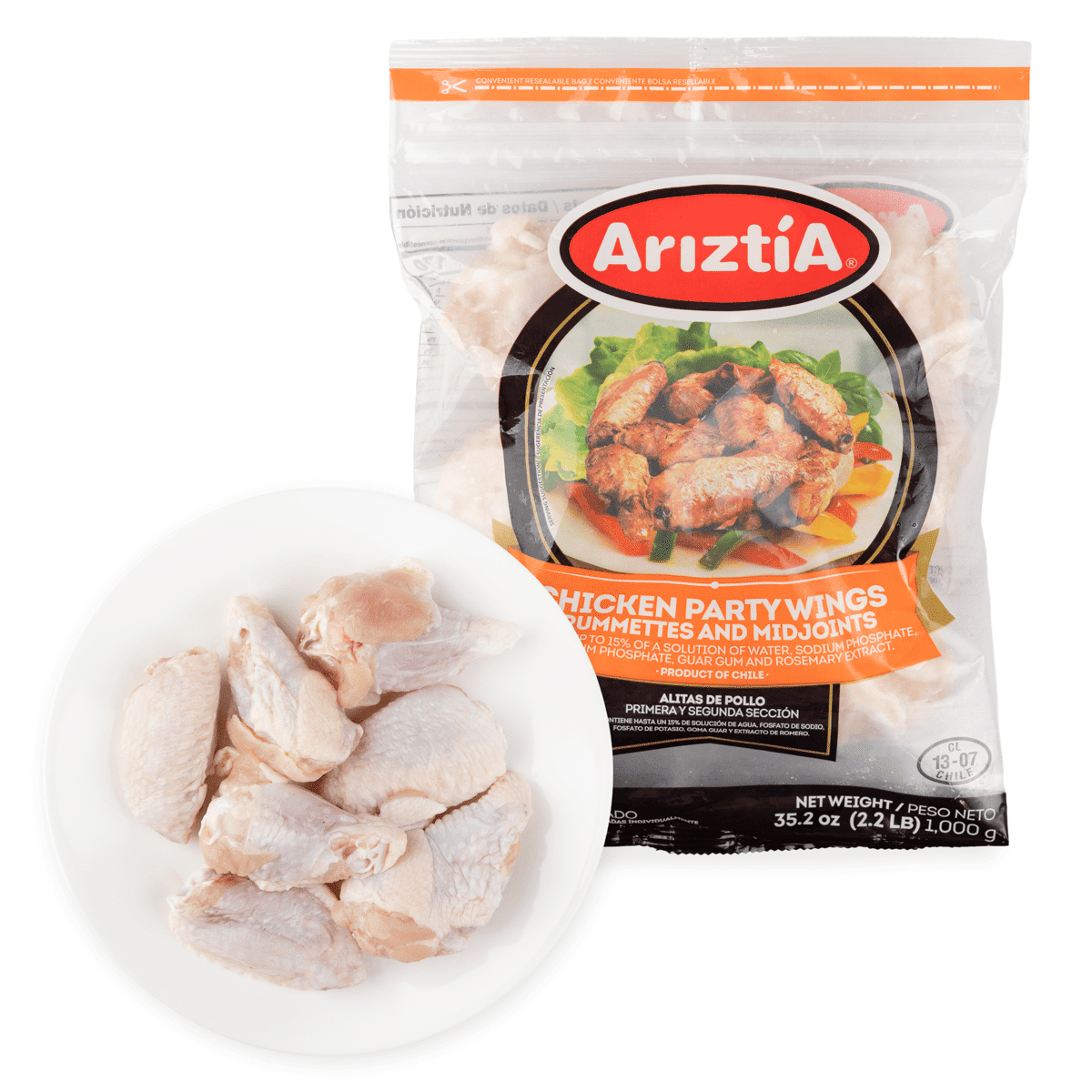Ariztia IQF Chicken Party Wings Frozen 2.2 lb