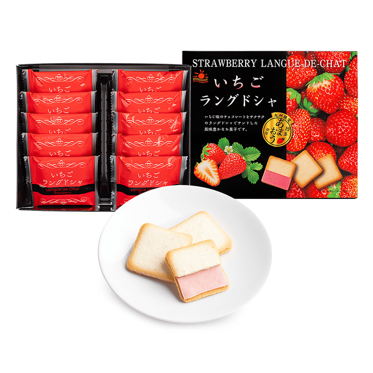 Marutou Strawberry Langue De Chat Cookies 3.16 oz