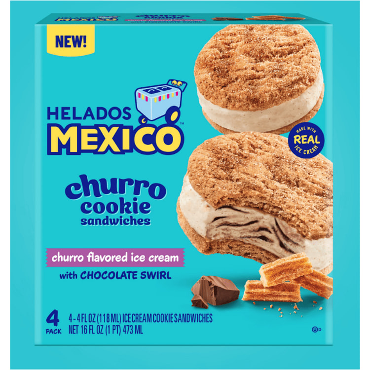 Helados Mexico Churro cookie Sandwich 16 onza(s)
