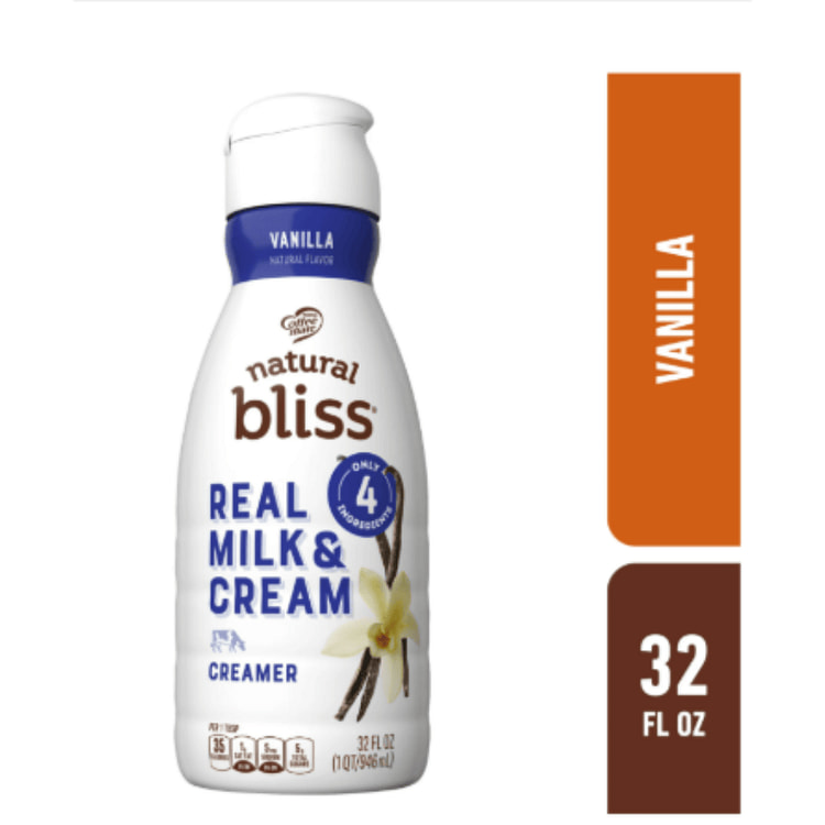 Coffee Mate, Natural Bliss Vanilla All Natural Liquid Creamer 32 oz