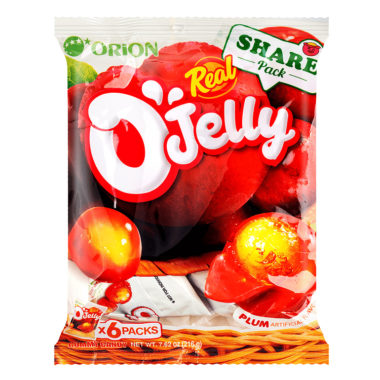 ORION O'JELLY GUMMY CANDY REAL Plum multipack 36 克*6 包