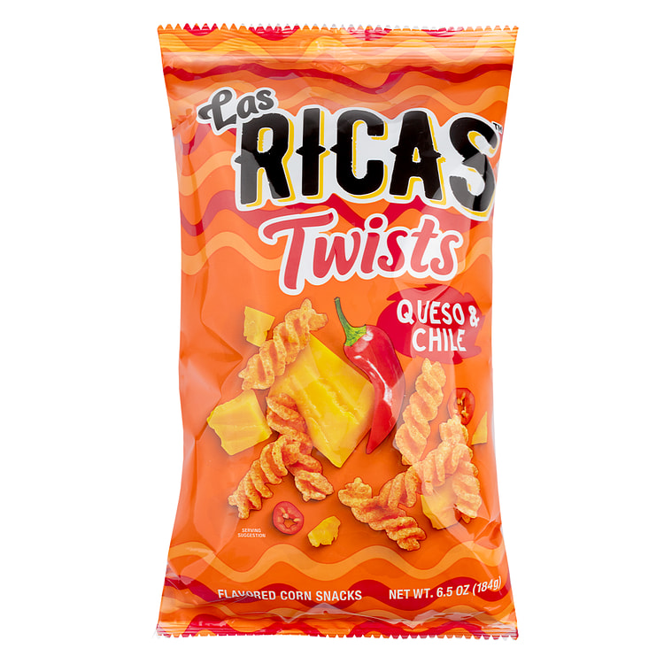 Las Ricas Twists Queso & Chile  Corn Snacks 6.5 onza(s)
