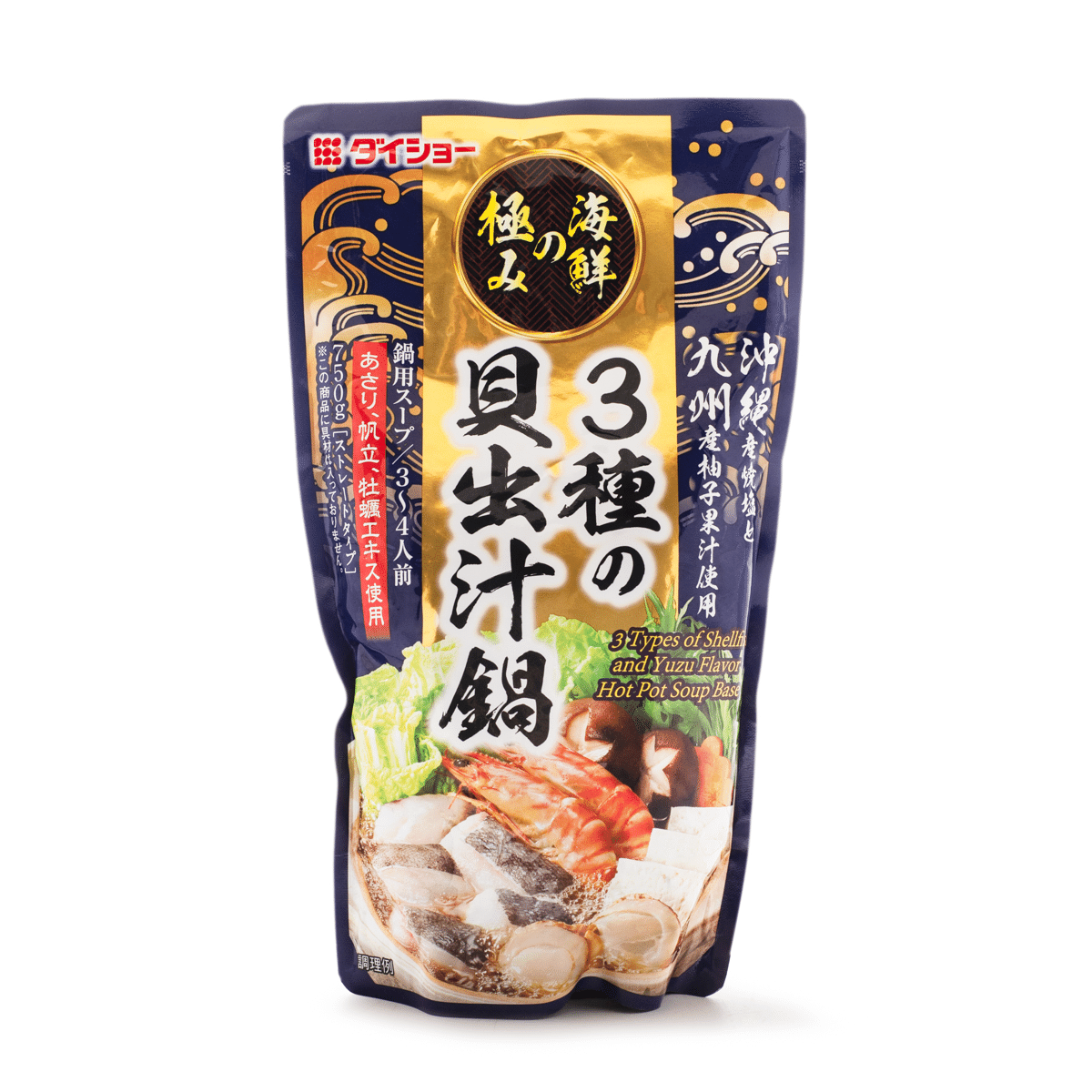 Daisho พรีเมียมซุปหม้อไฟ ฐานซุปหอย 3 ชนิดและรสยูซุ 750 g