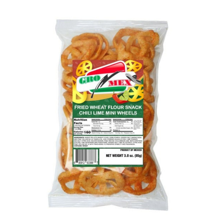 GroMex Ruedas de Trigo con Chile Y Limon 3 onza(s)