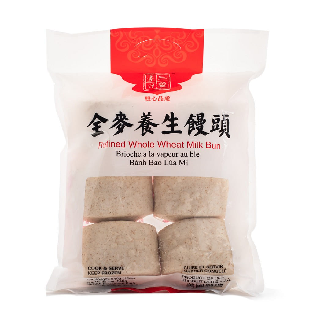 Three Meals a Day Refined Whole Wheat Milk Bun, Frozen 540 g