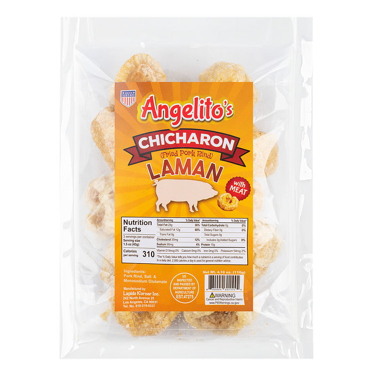 Angelito's Chicharon with Laman & MSG 4.1 oz