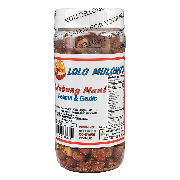 Lolo Mulong Adobong Mani Peanut & Garlic - Spicy 10 온스