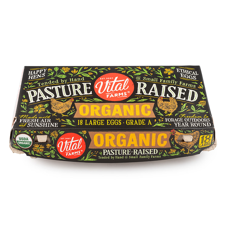Vital Farms Organic Pasture Raised Large Grade A Eggs 18 ct 18 count