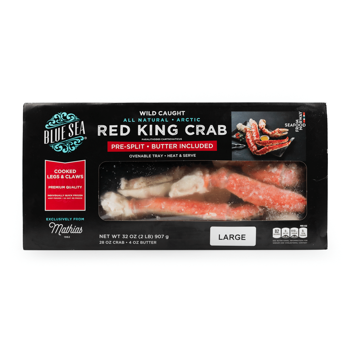 Norway Wild Caught Red King Crab Leg with Premium Butter 2 lb