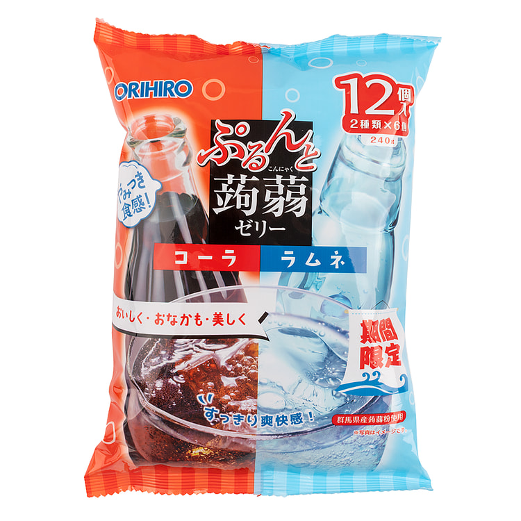 Orihiro 低卡高纤蒟蒻果冻 可乐味  弹珠汽水味 [限时] 12个 240 克