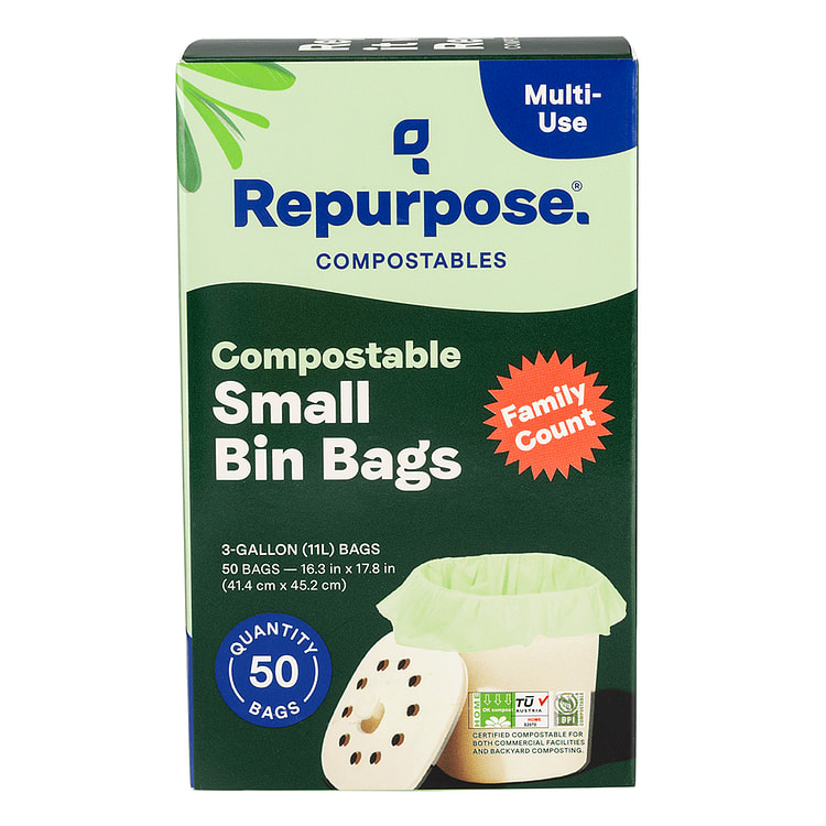 Small Bin Bags 50ct 3gal, Compostable 1 count