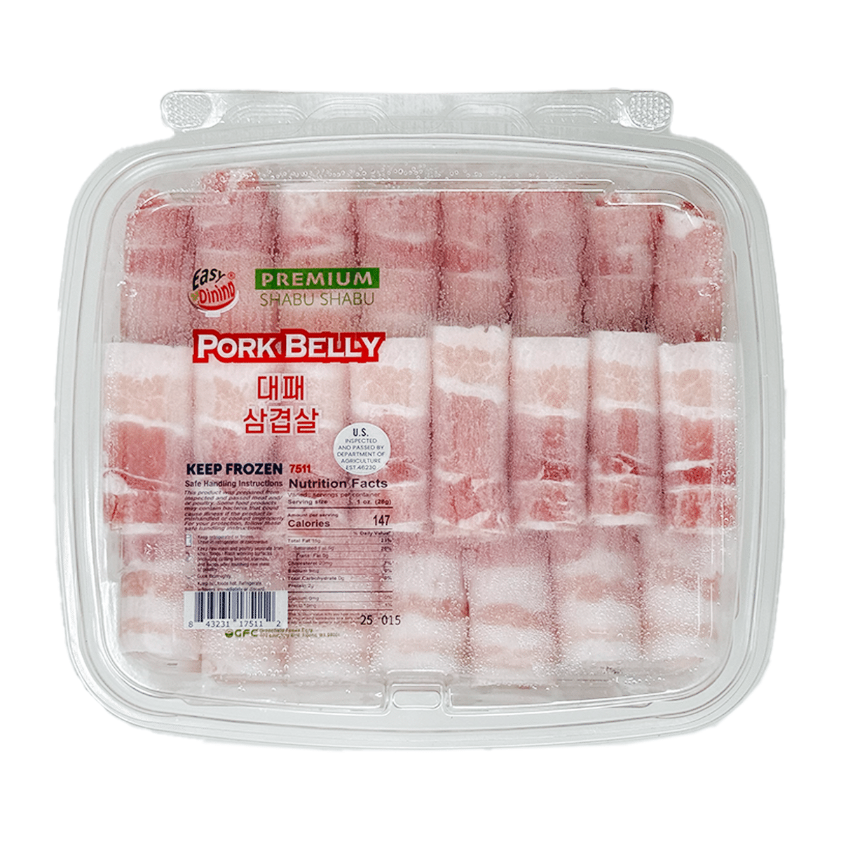 精选火锅猪五花肉卷 0.8-1.2 磅