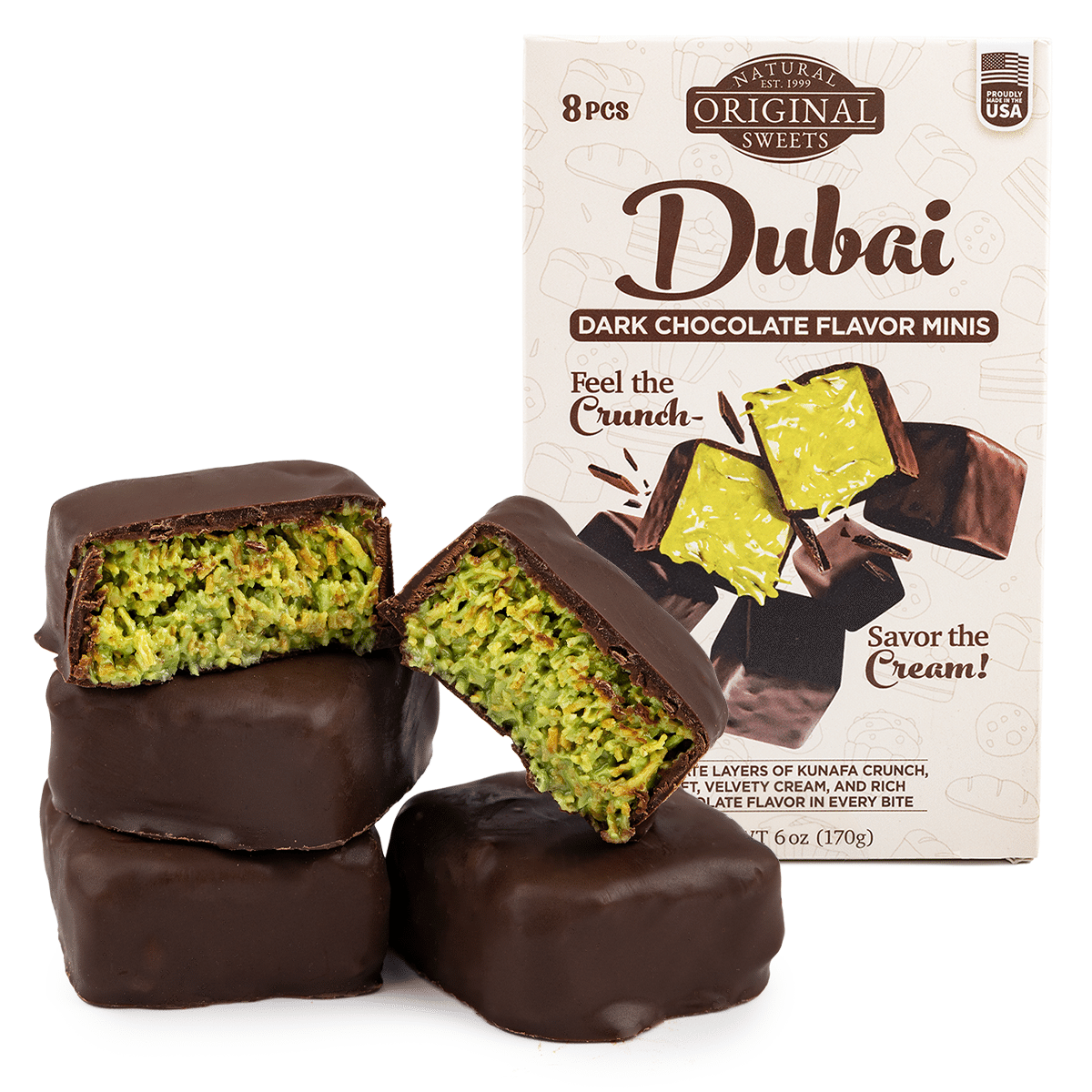 Original Natural Sweets Dubai Mini Chocolates Amargos 6 oz