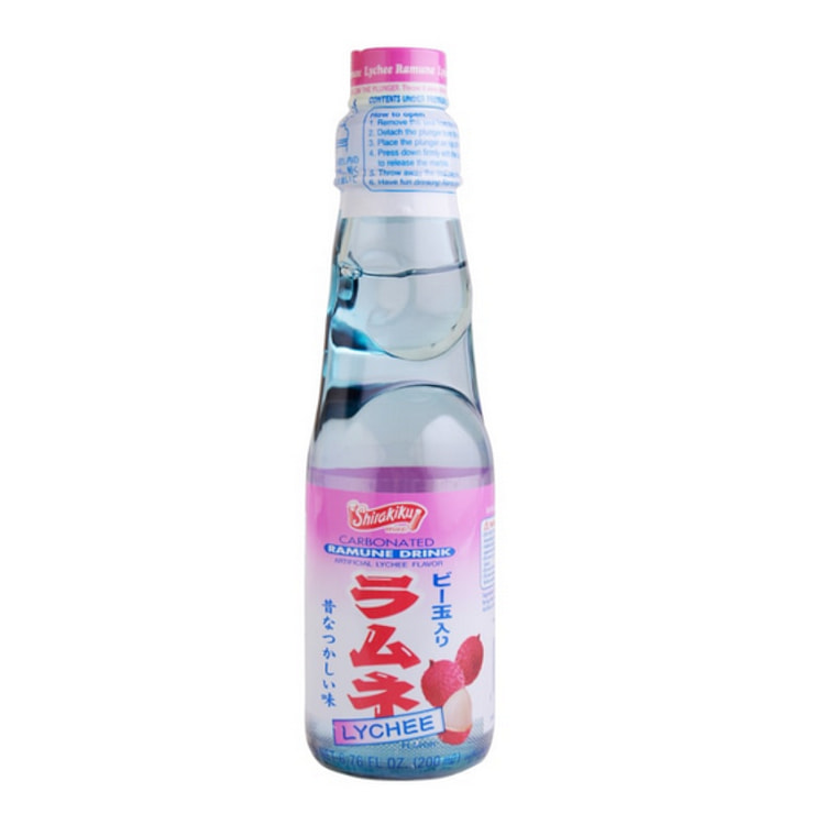 Shirakiku Ramune 弹珠汽水 荔枝味 200 毫升 (min 2)