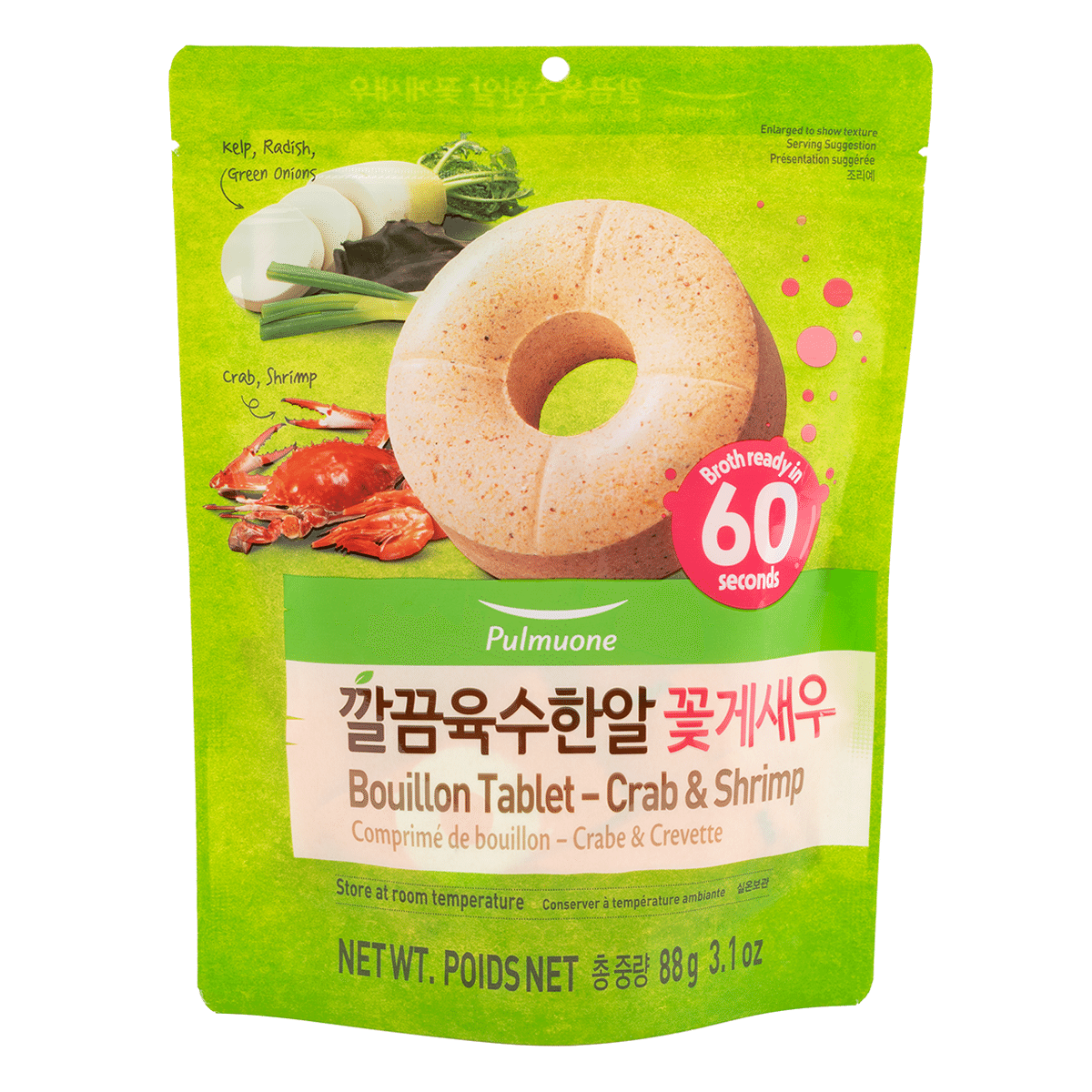 Pulmuone Bouillon Tablet Crab & Shrimp 3.1 oz