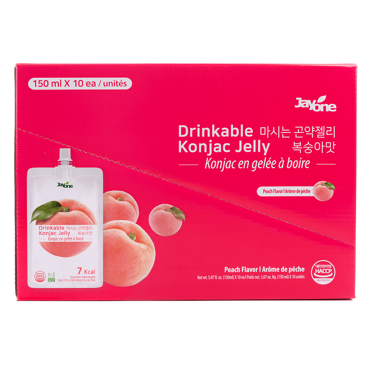 Jayone Drinkable Konjac Jelly, Peach Flavor 150 ml*10 each