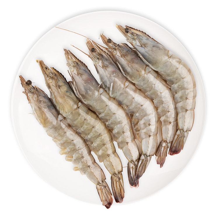 Super Jumbo Camarões Equatorianos com Cabeça 7-8pc/LB 2 lb