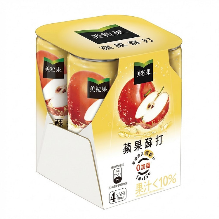 Minute Maid Zero Sugar Apple Flavor Sparkling Soda 330 g*4 cans