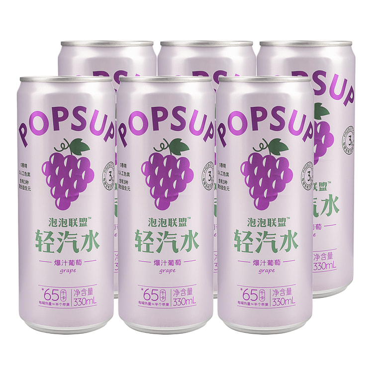 POPSUP GRAPE SODA DRINK 330 ml*6 cans