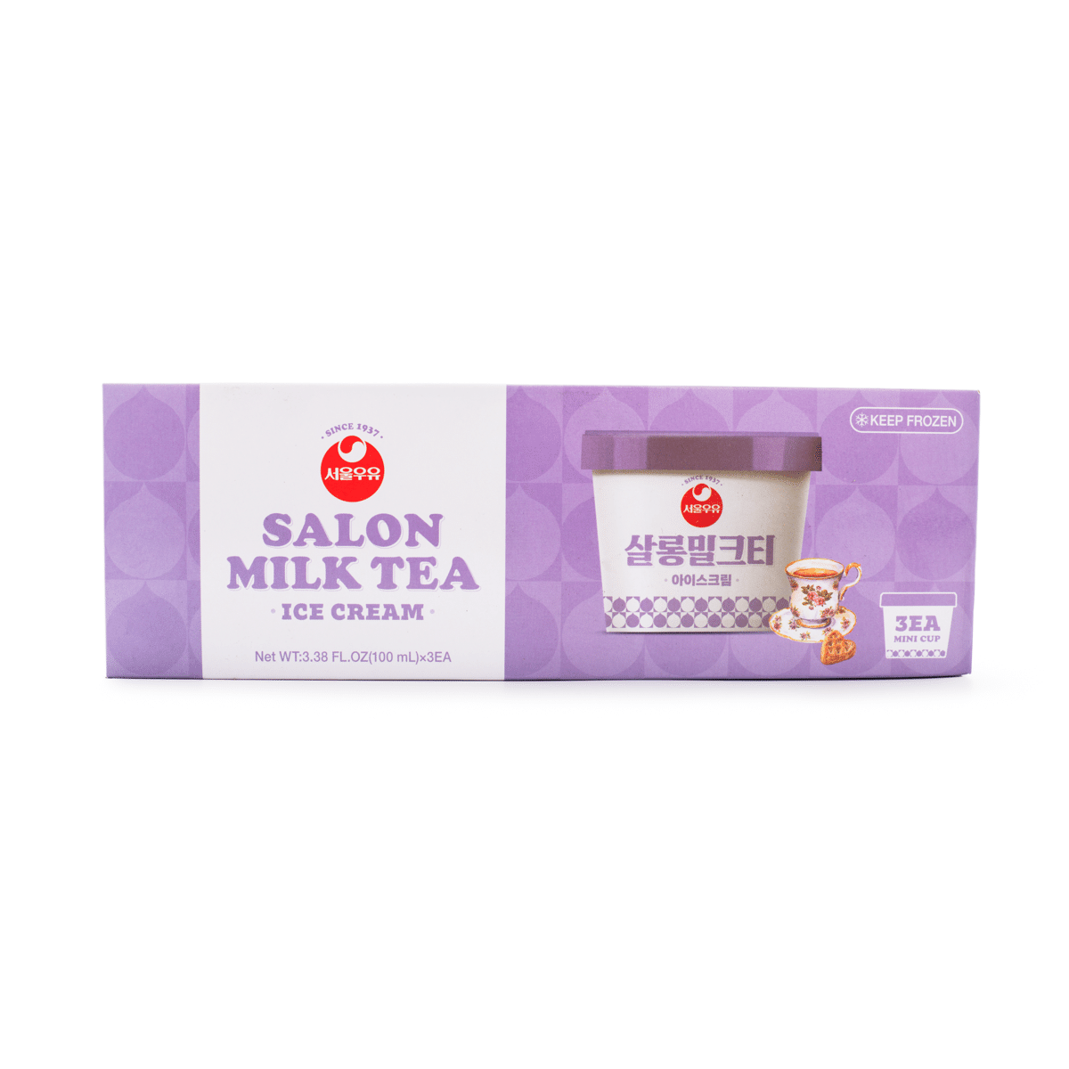 Seoul Dairy Salon (Earl Gray and Assam) Milk Tea Ice Cream 3.38 fl.oz*3 each