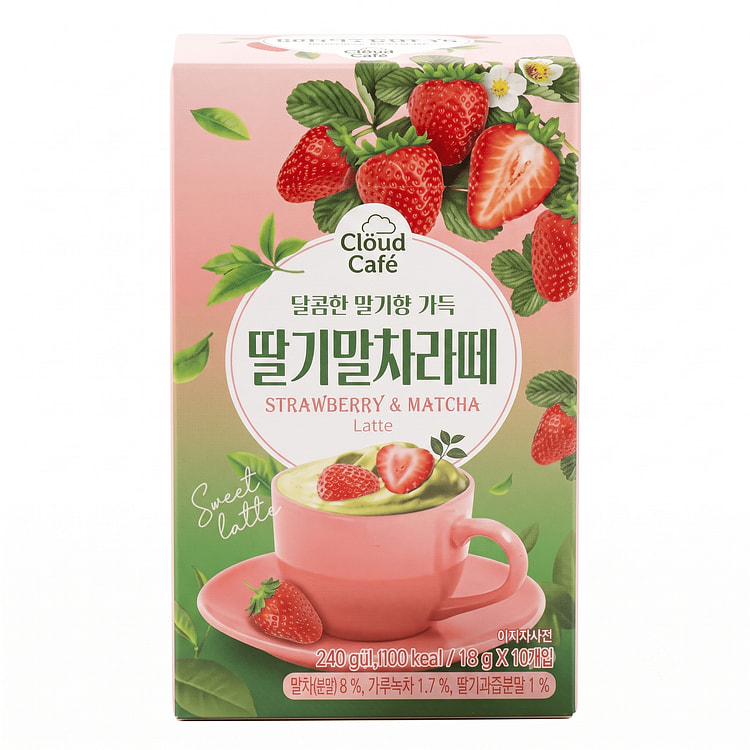 Clöud Café Strawberry Matcha Latte – Collagen-Infused Instant Beauty Booste