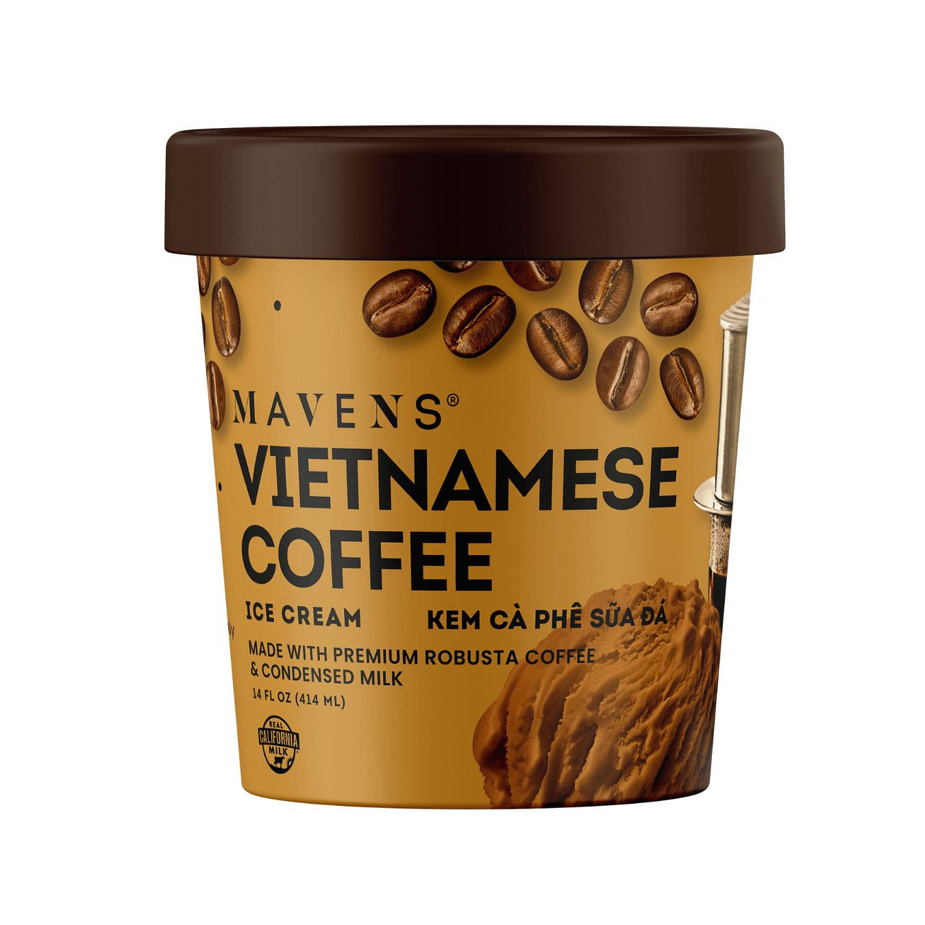 Mavens Vietnamese Coffee Ice Cream, Frozen 14 oz