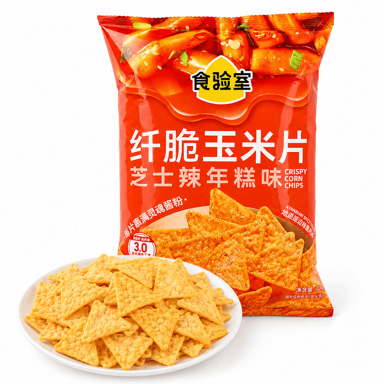 Shiyansh Corn Chips (Cheese Spicy Rice Cake Flavor) 70g 70 g