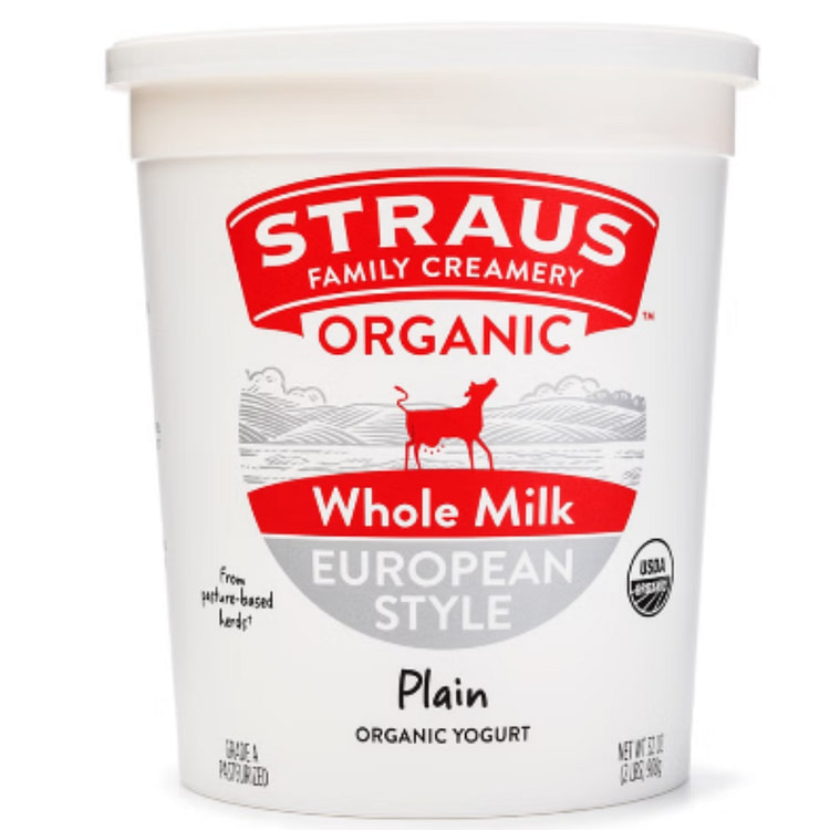 Iogurte Orgânico de Leite Integral Straus 32 oz