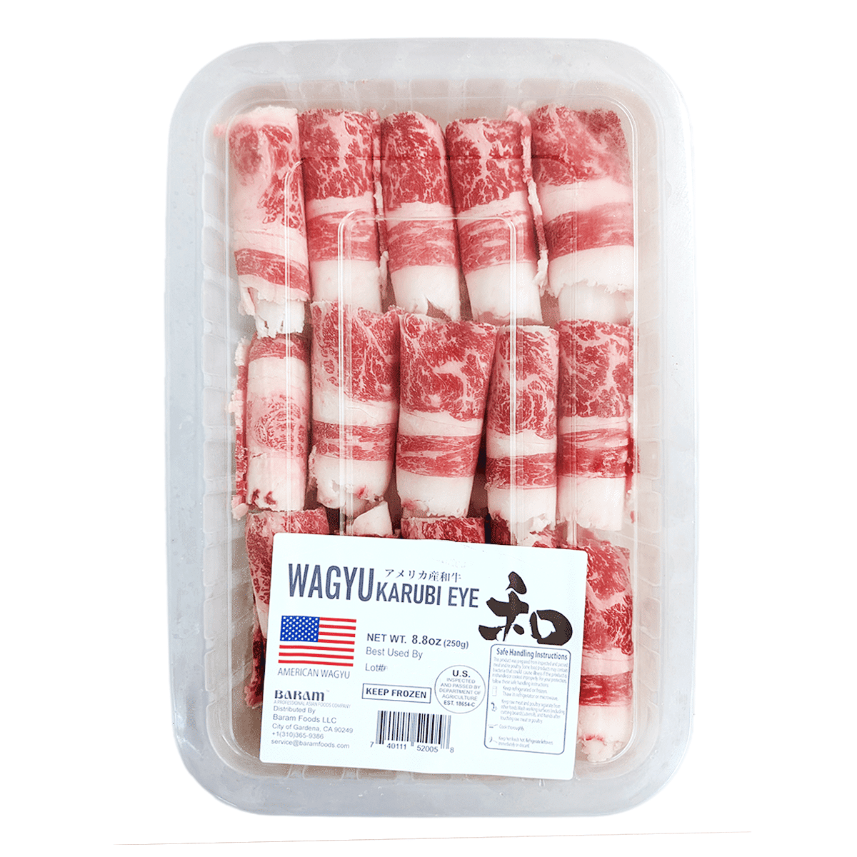 雪花和牛卷(牛五花)American Wagyu 冷冻 8.8 盎司