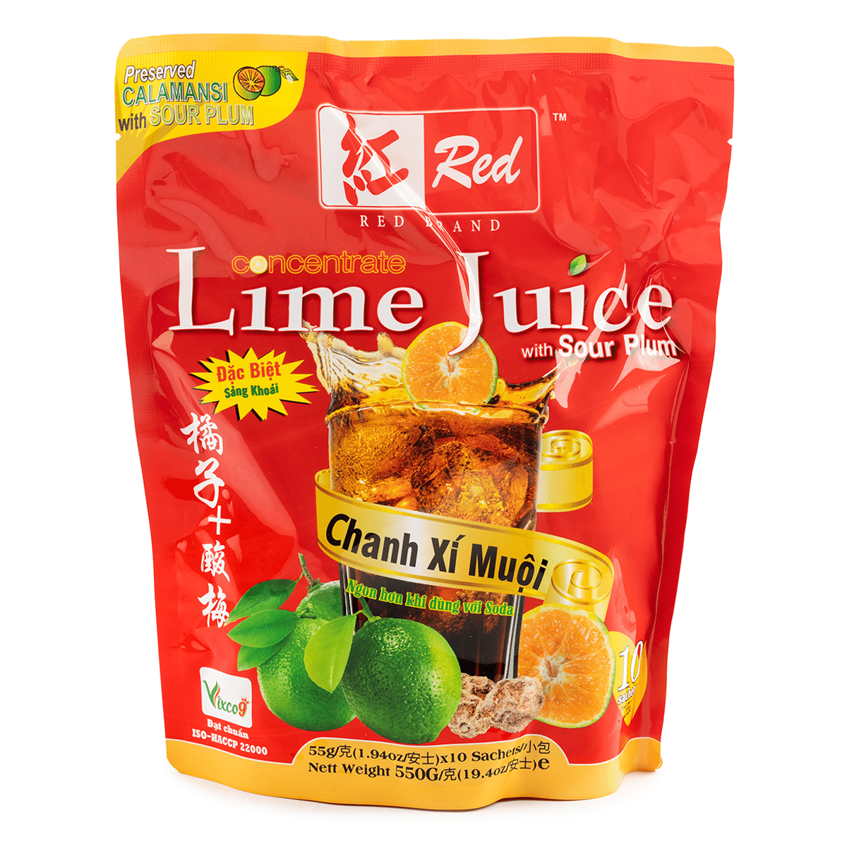 Red Concentrate Lime Juice with Sour Plum 1.94 oz*10 pack