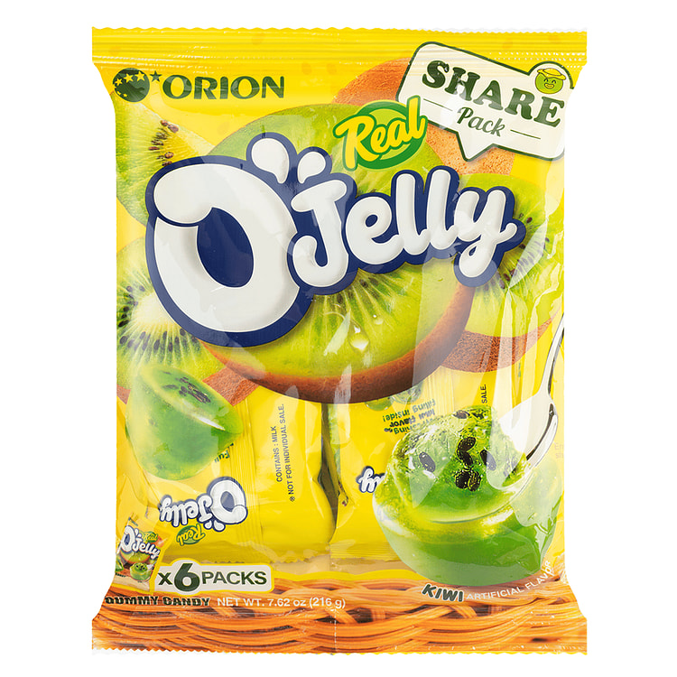ORION O'JELLY GUMMY CANDY REAL KIWI multipack 36 g*6 pack