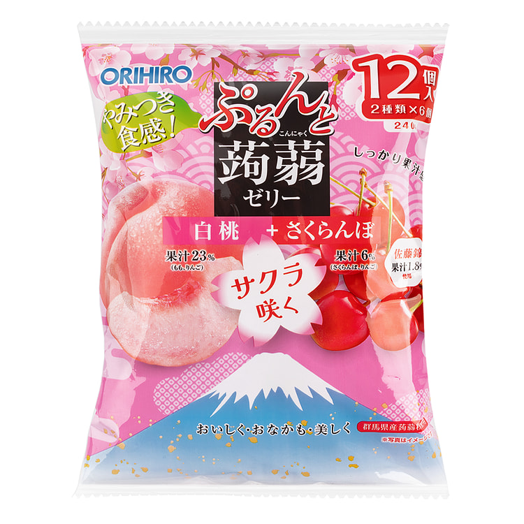 Orihiro樱花版限定 白桃+樱桃 240 克