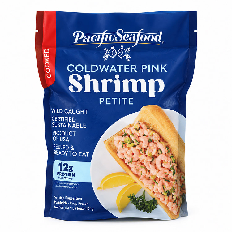 Coldwater Cooked Pink Shrimp, Frozen 16 oz