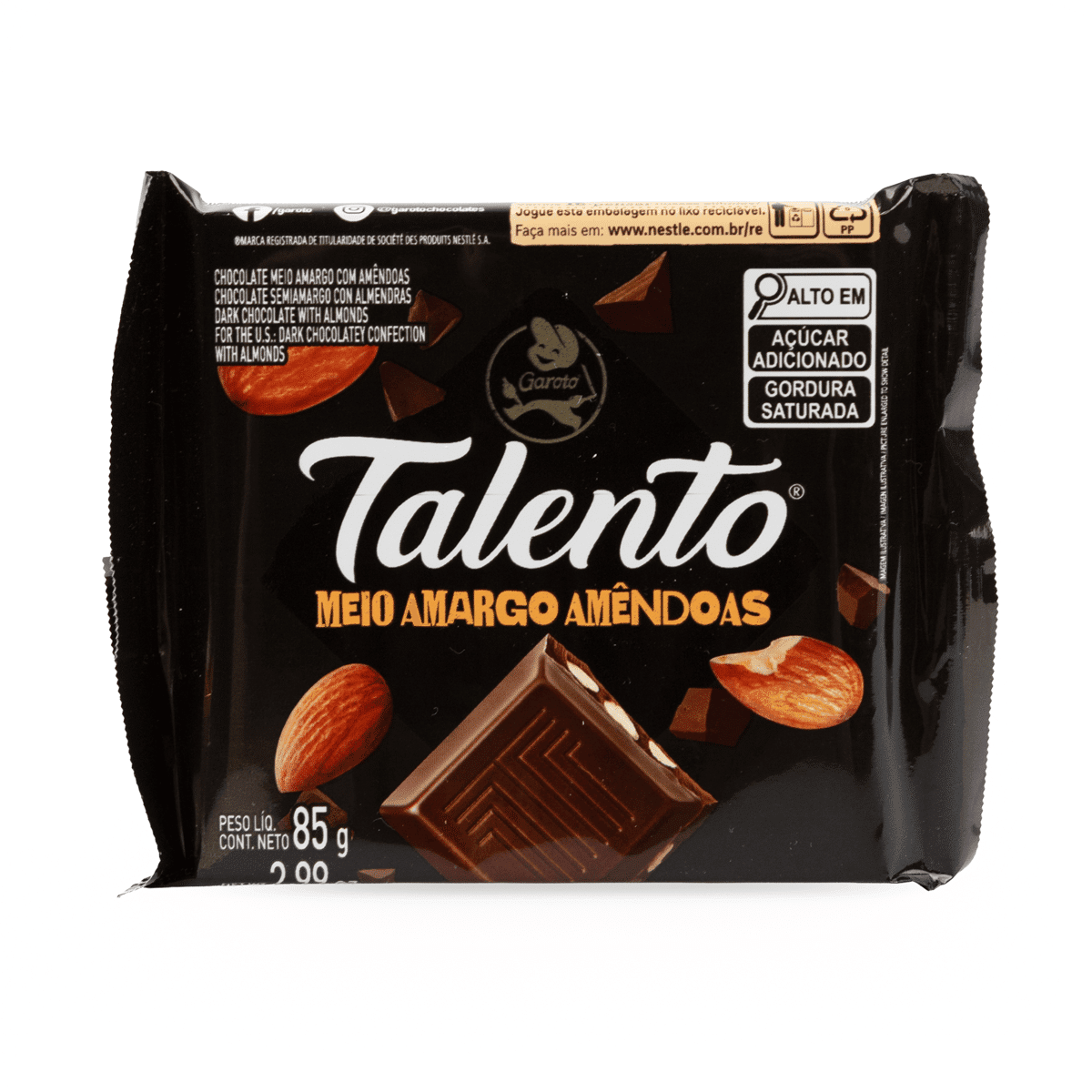 Talento Dark Chocolate with Almonds 80 g
