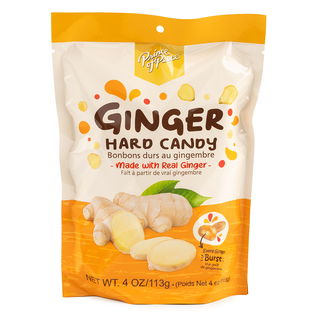 Prince Of Peace Ginger Hard Candy(Center Filled) 4 oz