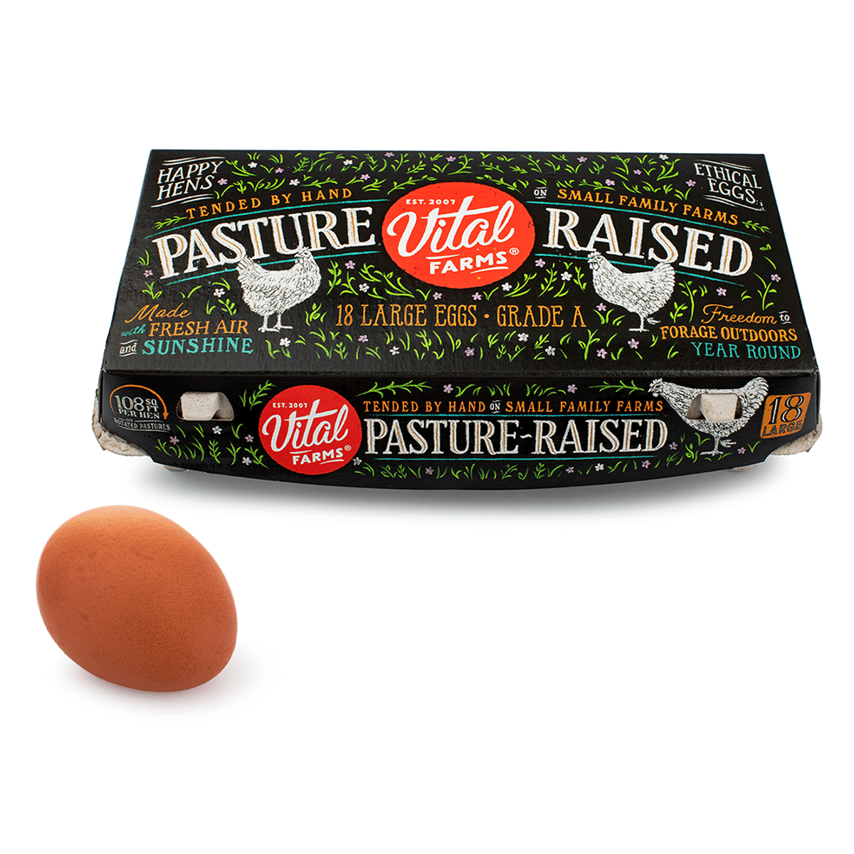 Ovos de Pasto Grandes Vital Farms 18 count