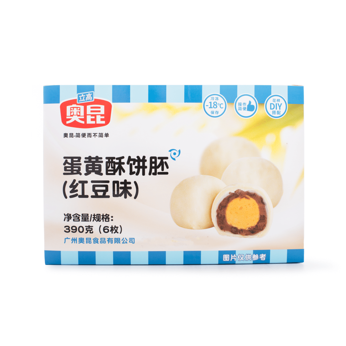 Ao Kun Egg Yolk Shortbread with Red Bean Flavor, Frozen 6pcs 390 g
