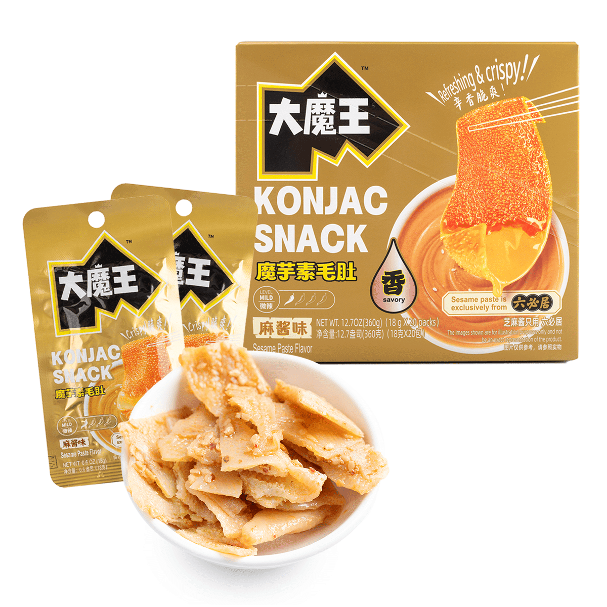 盐津铺子 大魔王 魔芋素毛肚 麻酱味 18小包 360 克