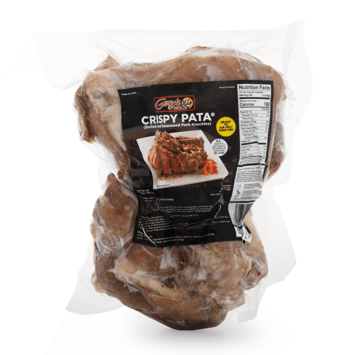Gerry's Grill Crispy Pata Pork Hock (Boiled and Seasoned) 3 lb
